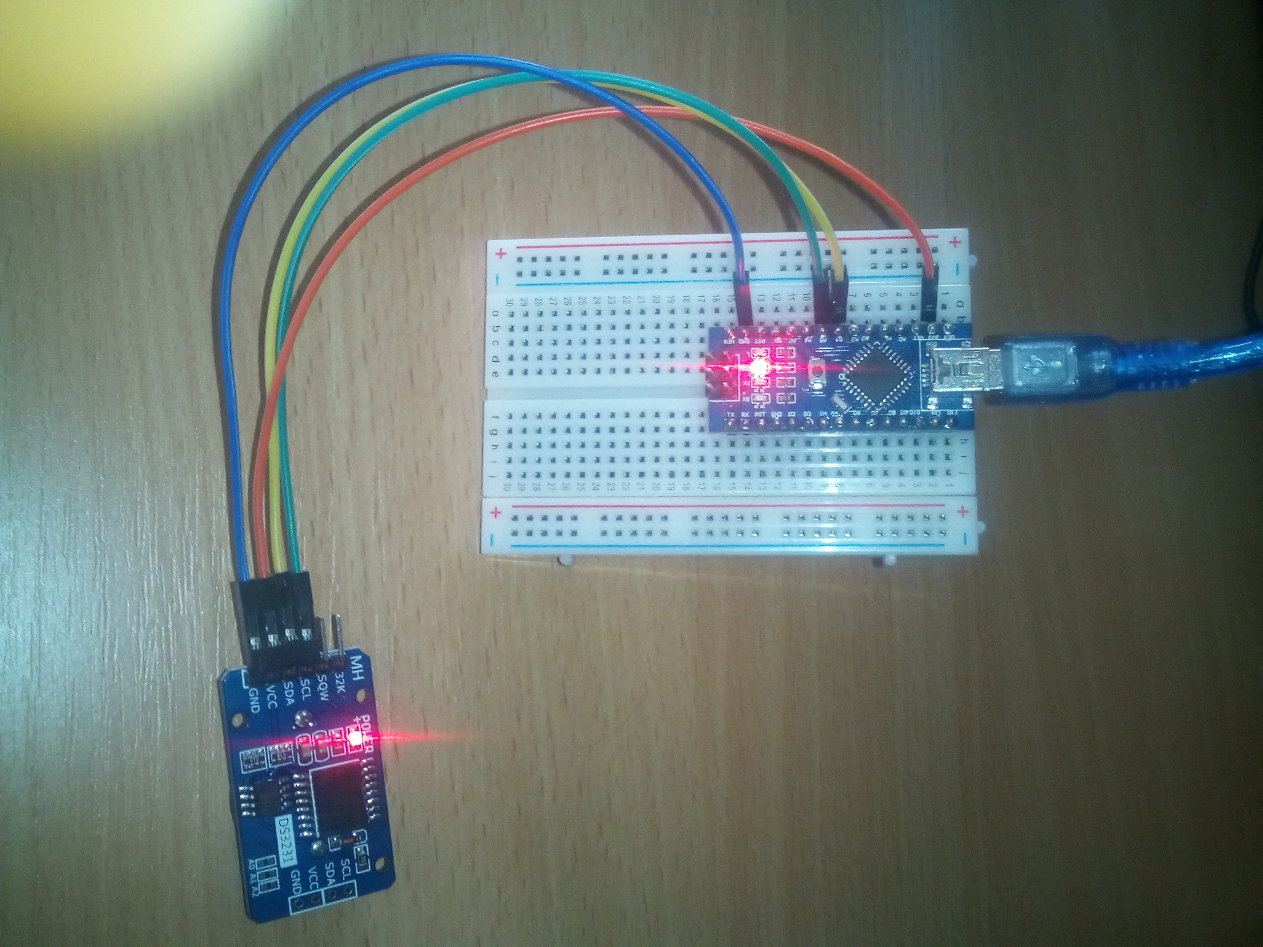 DS3231 High Precision Real-Time Clock Module connected to Arduino Nano