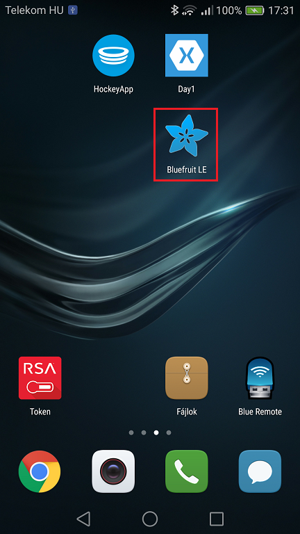 Open the Bluefruit LE application