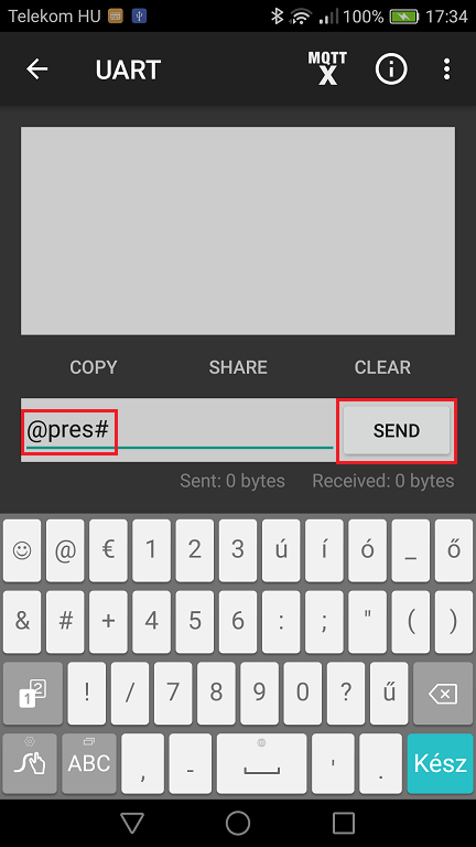 Type #pres@ and press SEND